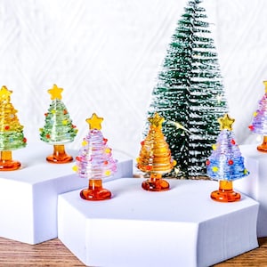 Customize Fairy Garden Miniatures | Fairy House | Christmas Miniatures | Miniature Trees | Handmade Lampwork Glass Miniature Christmas Trees