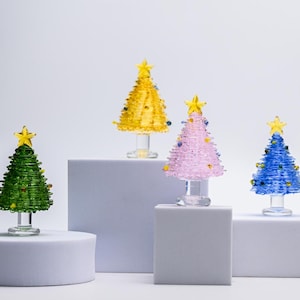 Customize Fairy Garden Miniatures | Fairy House | Christmas Miniatures | Miniature Trees | Handmade Lampwork Glass Miniature Christmas Trees
