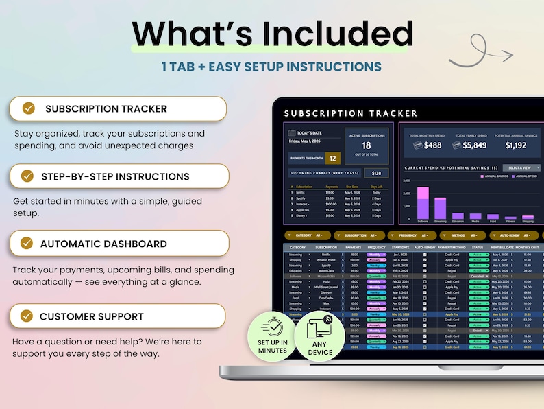 All-in-one -subscription tracking system