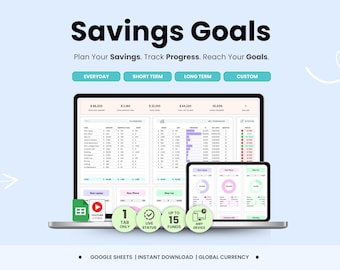 Sinking Funds Spreadsheet Savings Tracker Google Sheets Savings Planner Personal Finance Dashboard Monthly Savings Goal Planner