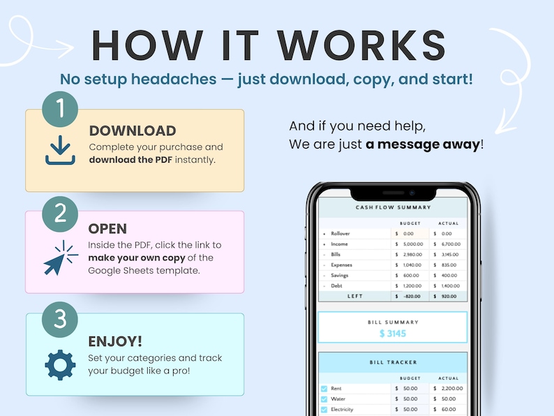 How to purchase and download the simple budget spreadsheet by Smart Kit Designs