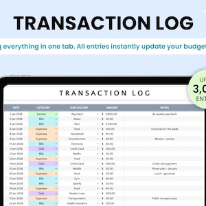 Log transactions for your budget tracker
