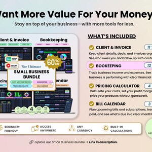 The ultimate bookkeeping for small businesses is now available in dark mode.  Keep your finances organized, save time, spot trends, and grow your businesses. Created by Smart Kit Designs
