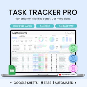 Task Tracker Spreadsheet Task Priority Tracker Google Sheets To Do List Eisenhower Matrix Kanban Board Team Work Task Manager Calendar