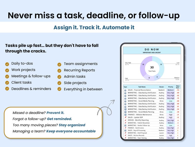 Never miss a task, deadline, or follow-up