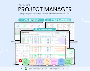 Project Management Team Task Tracker Google Sheets Decision Matrix Kanban Board Gantt Chart Weekly Schedule Monthly Planner Dashboard