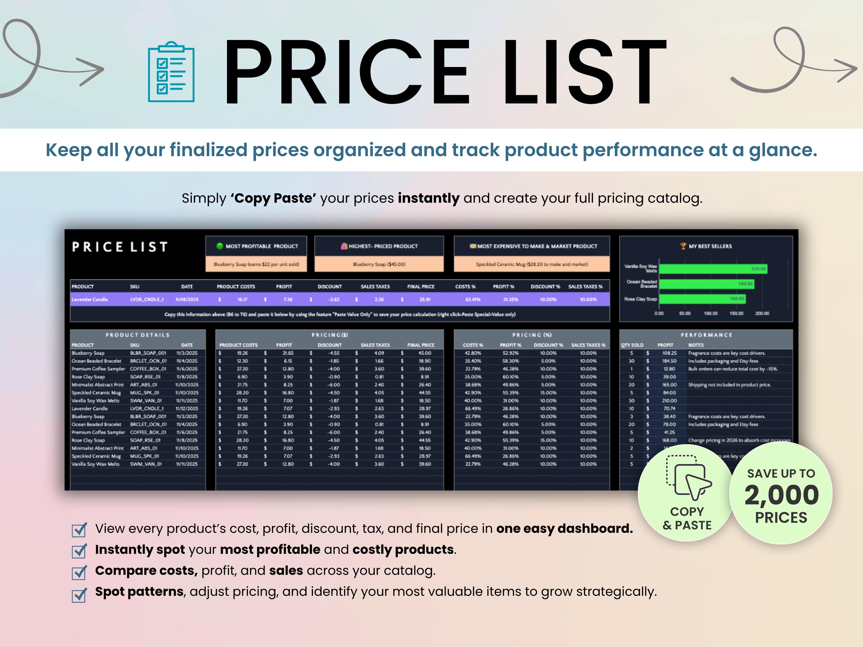 Pricing Calculator Spreadsheet Google Sheets Dark Mode Pricing Template ...