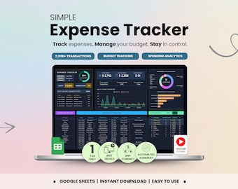 Expense Tracker Spreadsheet Dark Mode Spending Tracker Template Google Sheets Monthly Bi-weekly Paycheck Dashboard Budget Tracker