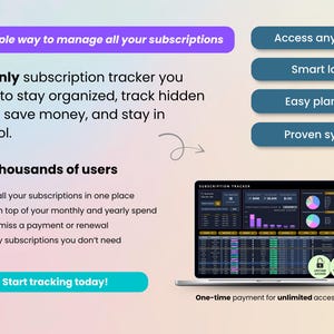 The only subscription tracker you need to stay organized, track hidden costs, save money, and stay in control.