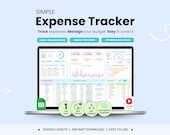 Expense Tracker Spreadsheet Spending Tracker Template Google Sheets Monthly Bi-weekly Paycheck Dashboard Budget Tracker Personal Finance