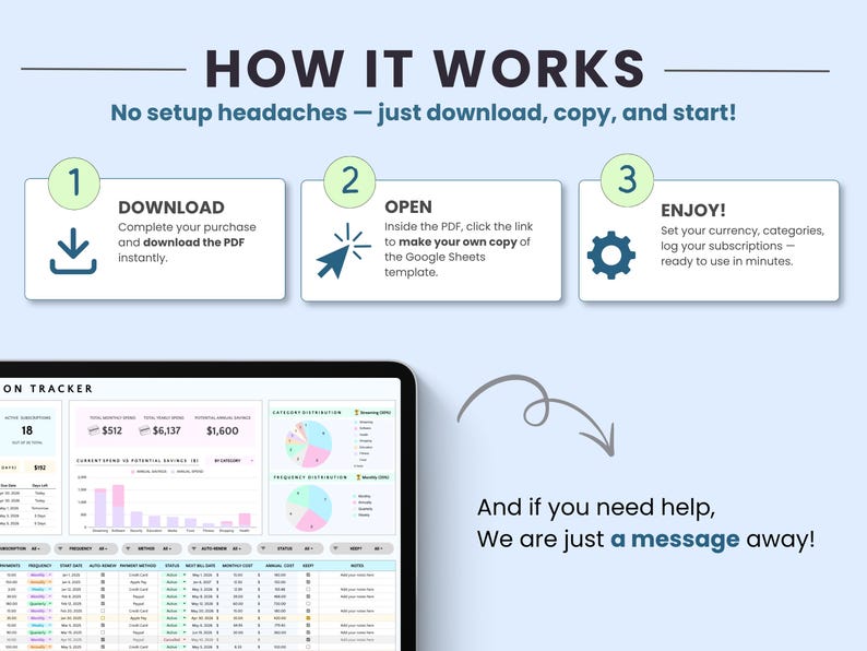 How to purchase and download your subscription tracker