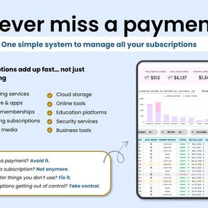 One simple system to manage all your subscriptions