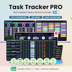 Task Tracker Spreadsheet Dark Mode Task Priority Tracker Google Sheets To Do List Eisenhower Matrix Kanban Board Work Task Manager Calendar