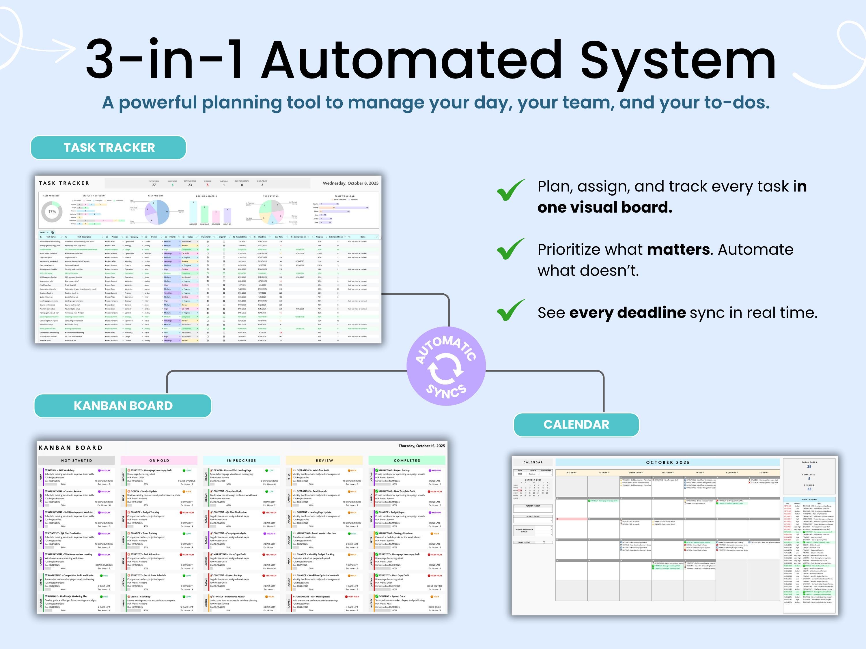Kanban Board Task Tracker Google Sheets for Small Business Team ...