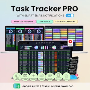 Task Tracker Spreadsheet Dark Mode Task Priority Tracker Google Sheets To Do List Eisenhower Matrix Kanban Board Work Task Manager Calendar