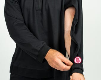 Moderner Unisex-Anpassungspullover mit seitlichem Reißverschluss für alle anpassungsfähigen Bedürfnisse