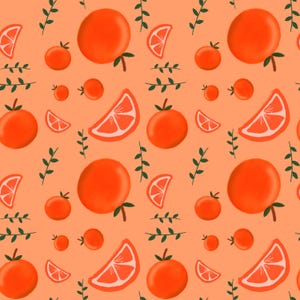 Orangenscheiben Muster | Zitrusfrüchte Instant Download