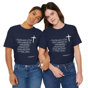 Philippians 4:7 Christian Shirt – Faith Inspired Unisex Tee, Religious Gift, Inspirational Scripture T-Shirt for Men & Women