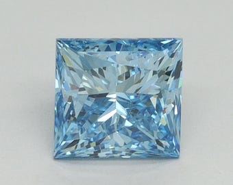 2.00 CT Princess Cut Blue Diamond, IGI-certified Lab Grown Diamond, Loose Diamond for Engagement Ring, Anniversary Gift, Wedding Ring