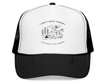 Camping Trucker Hat: "I Love Camping" Embroidered Foam Cap