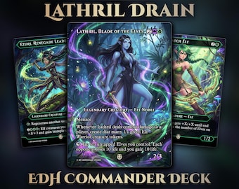 Lathril Elves EDH Deck (Anime Waifu) | 108 Custom Cards | Full-Art Commander Deck