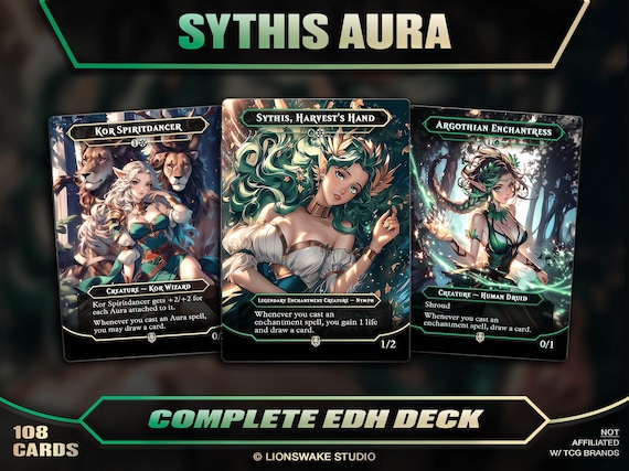 Sythis Aura EDH Deck (Anime Waifu) | 108 Full-Art Proxies for Commander