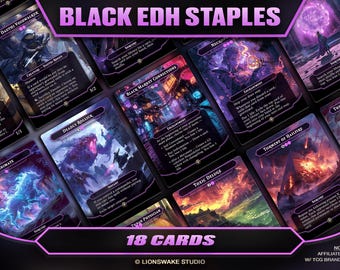Custom EDH Black Staples: 18 Full-Art Commander Cards