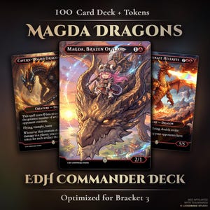 Magda Dragons EDH Deck (Anime Kawaii) | 108 Custom Cards | Full-Art Commander Deck