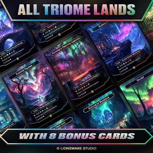 Triome Lands for EDH | 18 Custom Cards | Full-Art Cards for Your Commander Decks