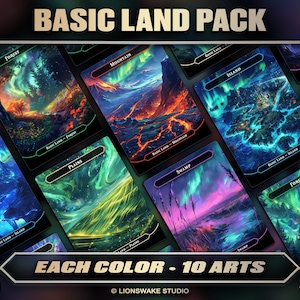 Aurora Full-Art Land Set: 54 Custom Cards for EDH Decks