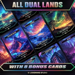 Dual Lands for EDH | 18 Custom Cards | Full-Art Cards for Your Commander Decks