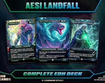 Aesi Landfall EDH Deck: Cel-Shaded Anime Proxy Cards