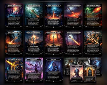 Mirran Swords for EDH: 18 Full-Art Equipment Proxy Cards