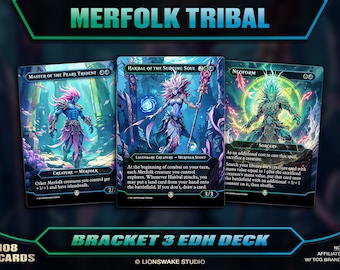 Hakbal Merfolk Tribal EDH Deck (108 Proxy Cards) Full-Art Anime Commander