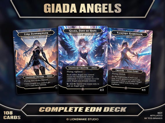 Giada Angel EDH Deck (Anime Waifu) | 108 Custom Cards | Full-Art Commander Deck