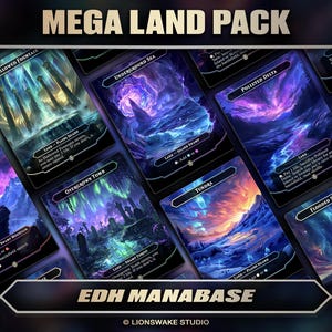 Mega Land Pack for EDH | 54 Custom Cards | Full-Art Lands for Your Commander Decks
