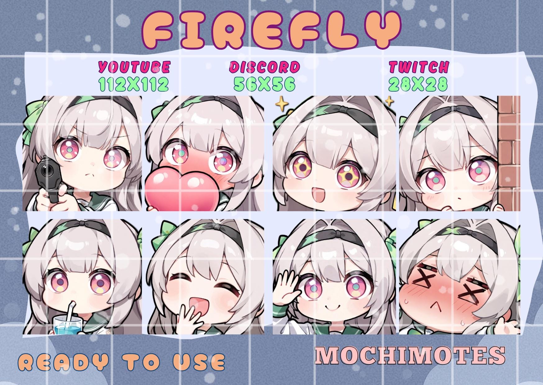 Honkai Star Rail Firefly Emote Set | Cute HSR Firefly Twitch & Discord ...