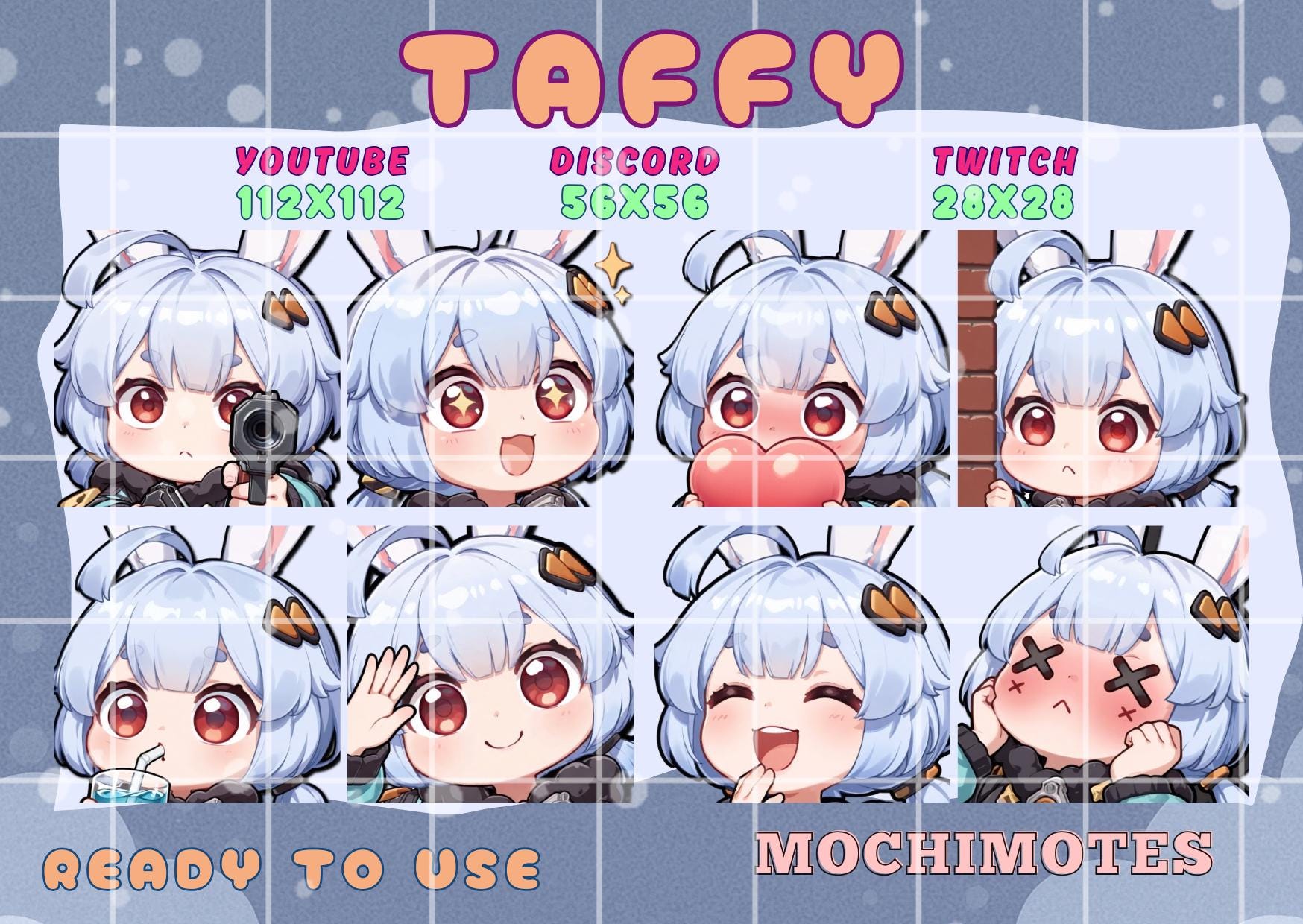 Ananta Taffy Emote Set | Cute Ananta Taffy Twitch & Discord Emotes ...