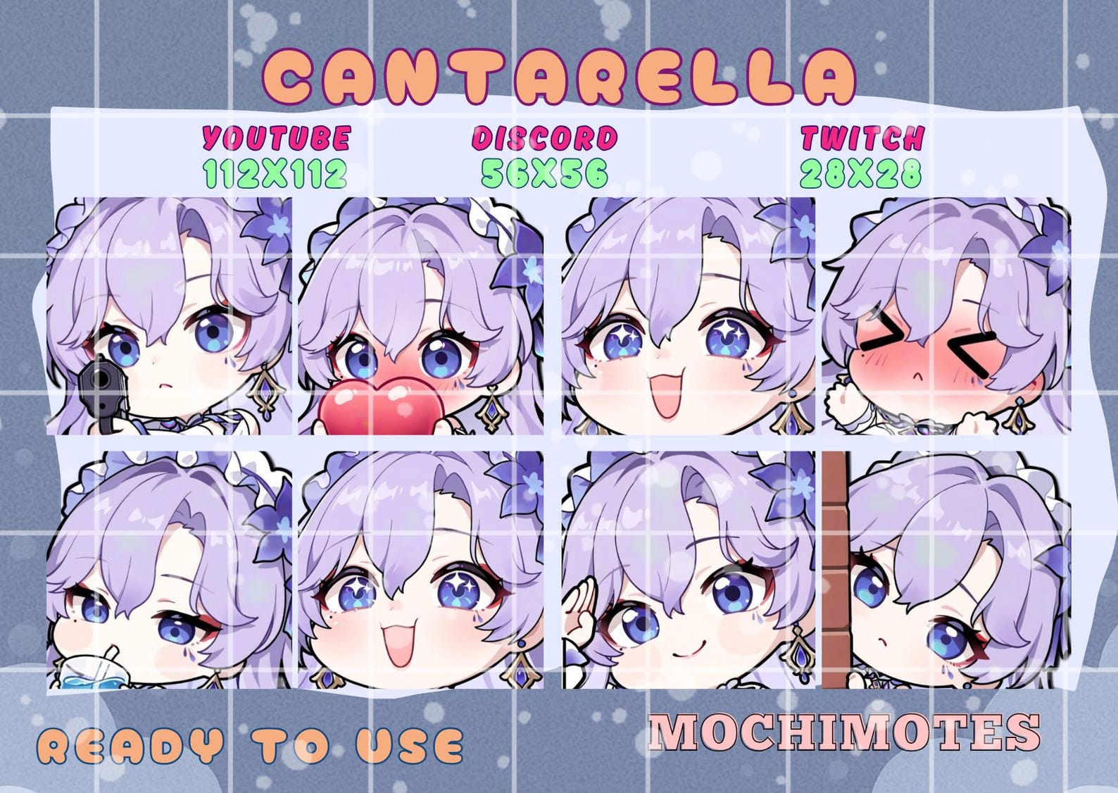 Wuthering Waves Cantarella Emote Set | Cute Wuwa Cantarella Twitch ...