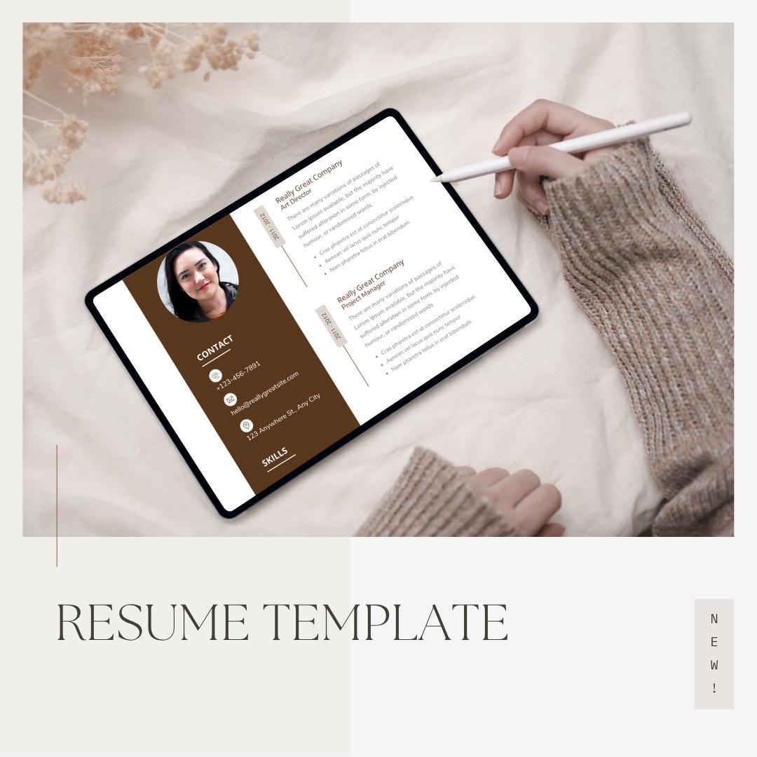 Editable Resume Template Canva | CV Design | Cover Letter ...