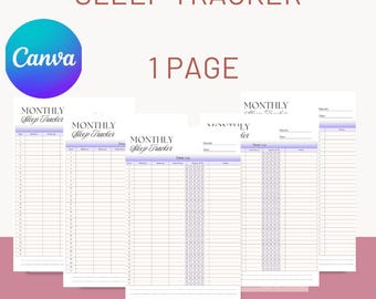 Sleep Tracker Printable, Monthly Sleep Log, Sleep Quality Journal, Sleep Hours Tracker, Sleep Analysis Chart, A5 Bullet Journal Insert