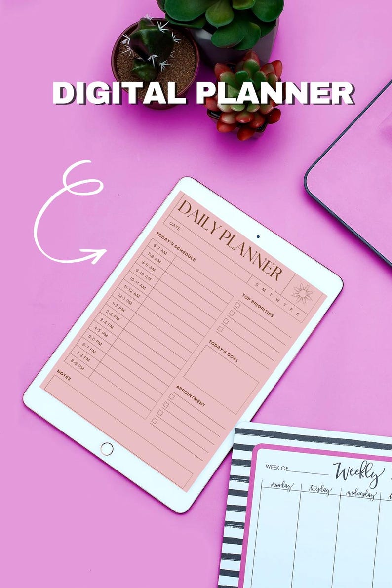 Editable Canva Daily Planner Printable & Fillable PDF | Daily Schedule ...