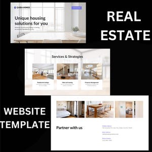 Real Estate Website Template Canva Website | Real Estate Marketing Editable and Ready to Use