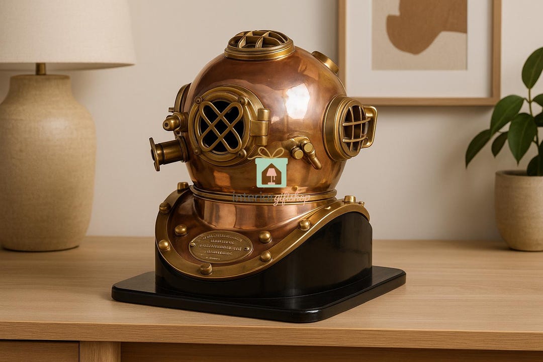 Copper & Brass Diving Helmet Replica: US Navy Mark V, Home Decor - Etsy