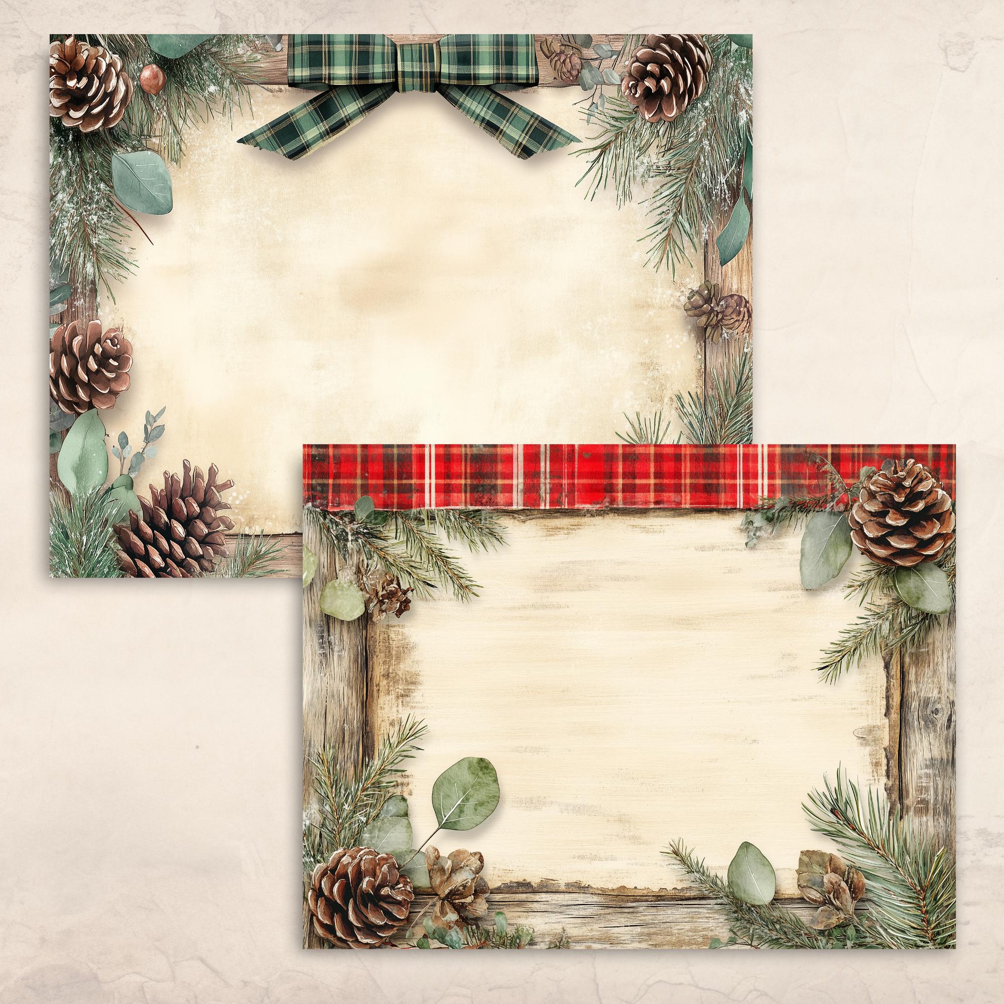 Christmas Plaid Junk Journal Pages | Christmas Scrapbooking Kit ...