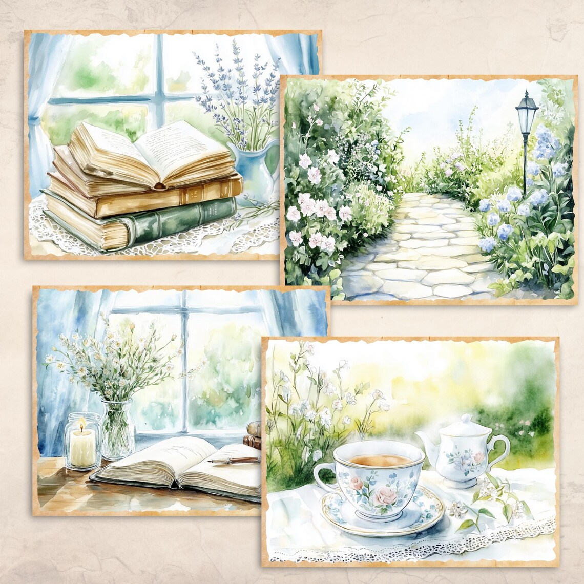 Summer Cottage Junk Journal Pages | Cottagecore Digital Paper ...