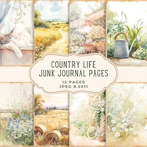 Landleben Junk Journal Kit | Bauernhaus Digitales Papier | Natur Scrapbooking Set | Cottagecore Printable | Cottage Junk Journal Seiten