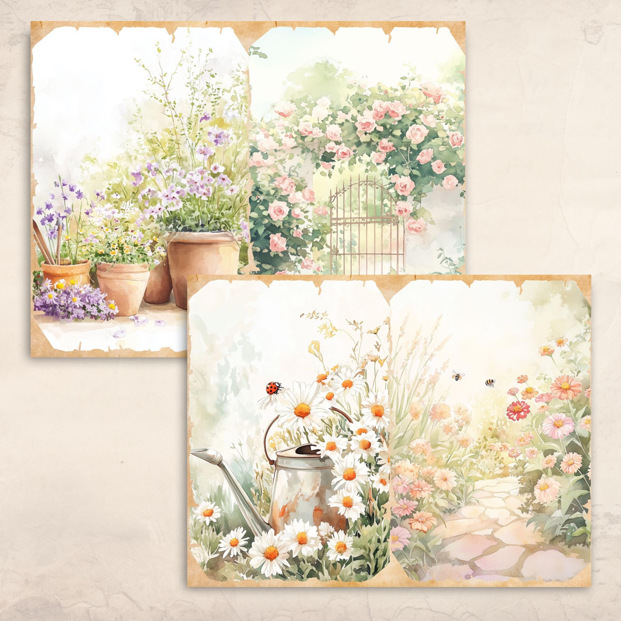 Cottage Garden Junk Journal Kit, Floral Printable Pages, Botanical ...