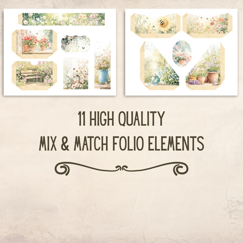 Cottage Garden Spring Folio Kit Junk Journal, Floral Printable Pages ...