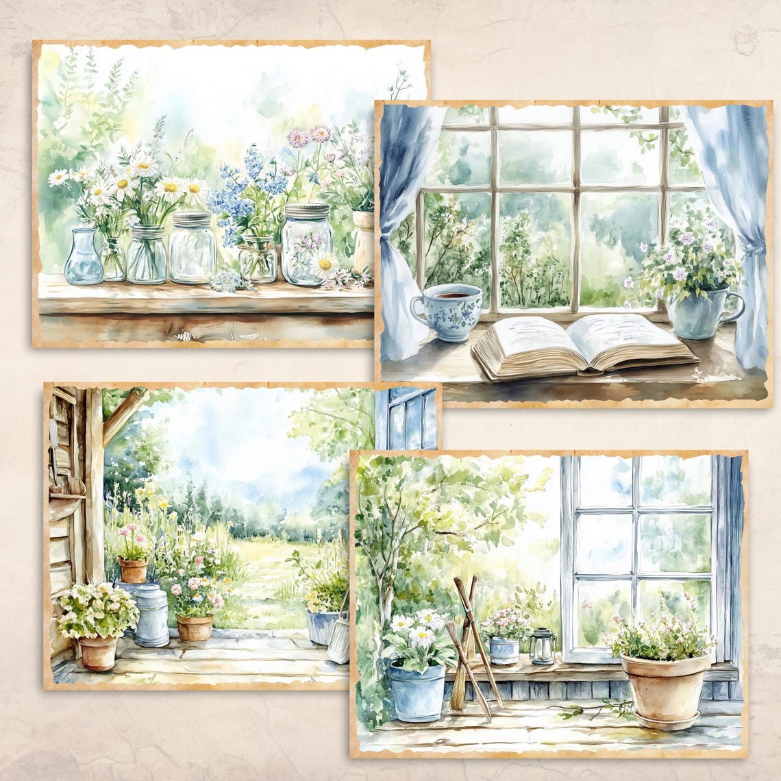 Summer Cottage Junk Journal Pages | Cottagecore Digital Paper ...